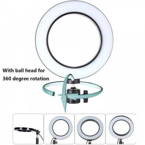 Кольцевая светодиодная лампа 26 см на штативе с держателем для телефона