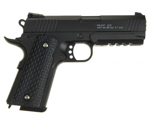 Пистолет страйкбольный Galaxy G.25 Colt 1911 Rail, металлический, пружинный
