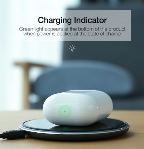 Чехол c беспроводной зарядкой Hoco CW18 Wireless Charger для AirPods (Белый)