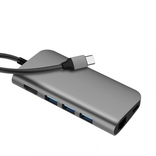 Хаб Baseus Almighty Hub (USB 3.0, HDMI, card-reader rj45) ACBOOK2-0G, серый