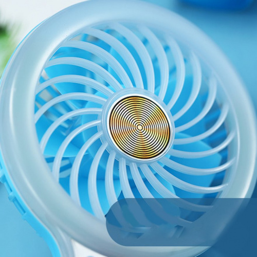 Портативный USB вентилятор с подсветкой Beauty Fan F55, голубой