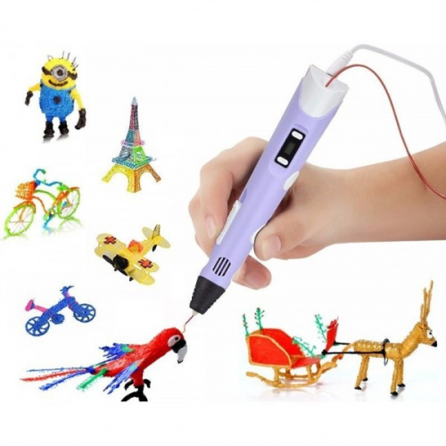 3D ручка 3DPEN-2 с LCD дисплеем фиолетовая