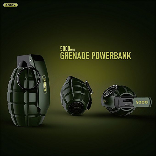Аккумулятор внешний Remax Grenade RPL-28  5000mAh, зеленый