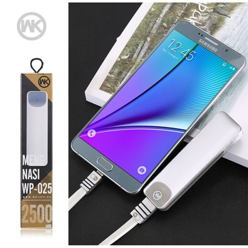 Аккумулятор внешний WK WP-025 Meng Nasi 2500 mAh, черный